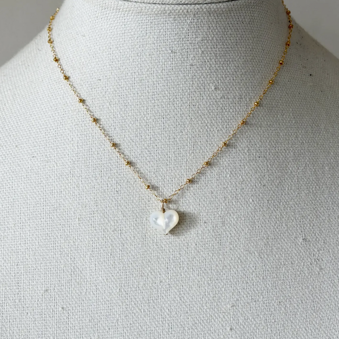 Bubble Heart Necklace - Pearl