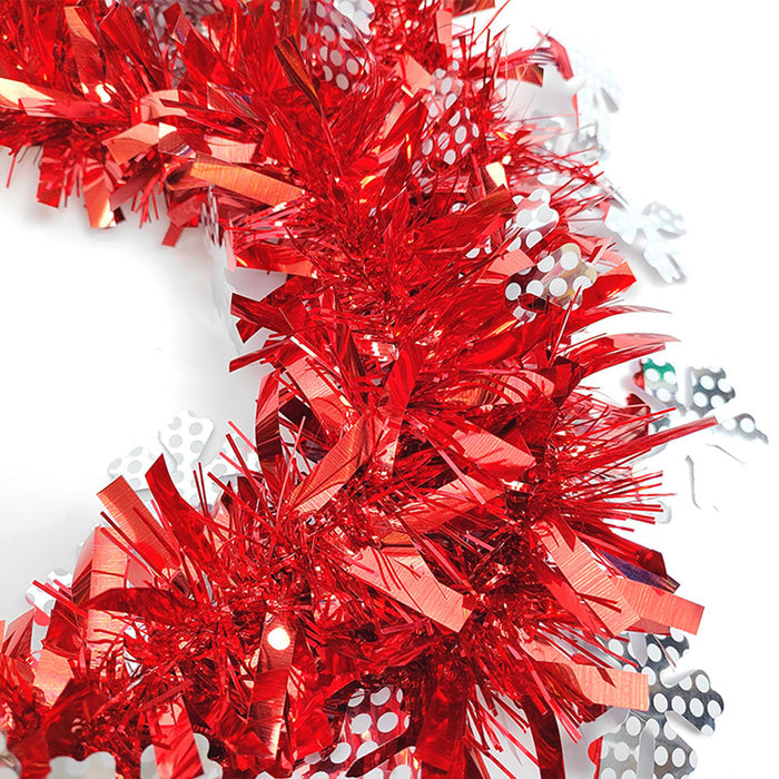 Bulk 7Pcs Christmas Tinsel Garland Snowflakes Artificial Holiday Tinsel Garland Wholesale