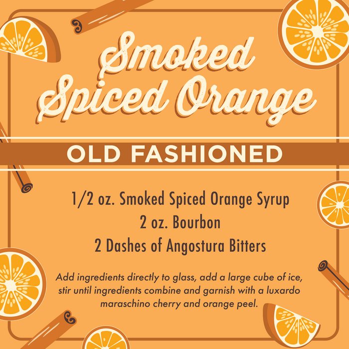 A bottle of Hester & Cook's Spiced Smoked Orange Syrup.