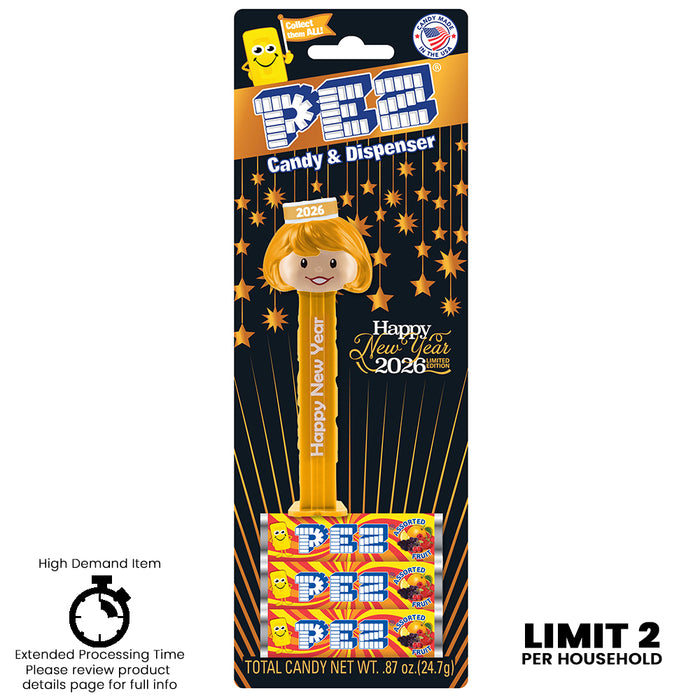2026 New Years Golden Presenter Girl - PEZ.com Exclusive (Limit two per household)