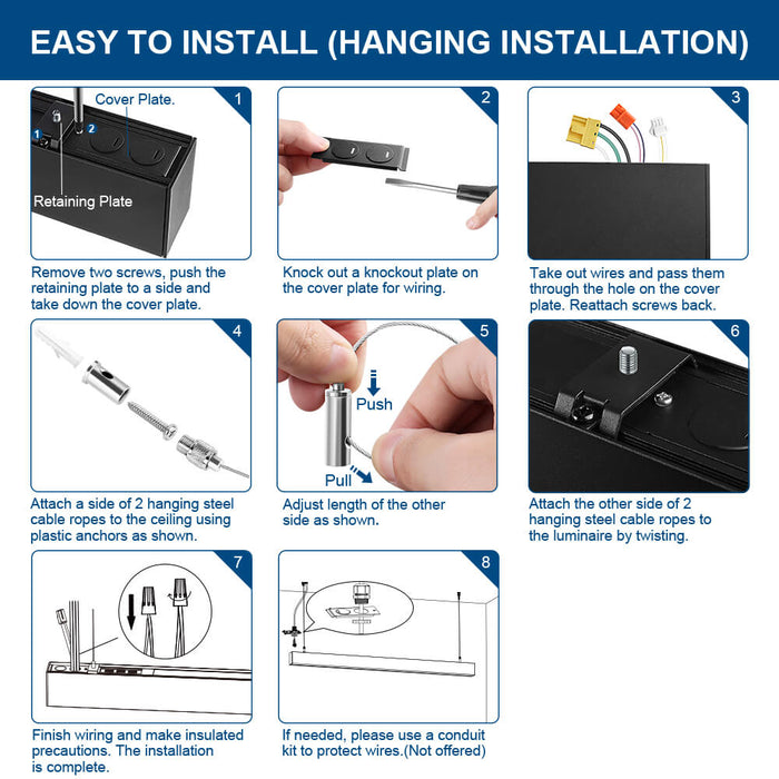 Installation guide of 4 FT Architectural Linear Light LED Linear Fixture