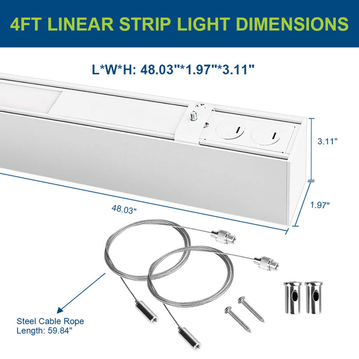 Dimensions of 4 FT Architectural Linear Light LED Linear Fixture