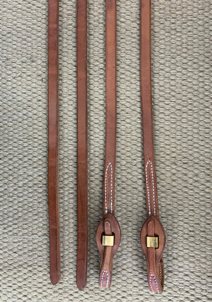 Split Reins - SR39 - 5/8" x 8' Quick Change Heavy Harness Split Reins