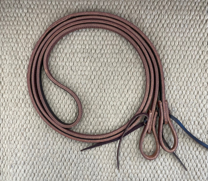 Closed Reins - CR14 - 1/2” x 8’ Single Harness Rein Lined & Stitched