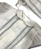 Antonio Luxe Ivory and Blue Romper with Bonnet