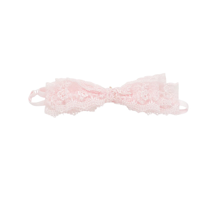 Blair Bow Light Pink Lace Headband Wrap