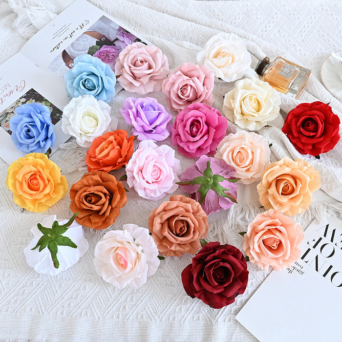 Bulk 7pcs Avalanche Rose Silk Flower Heads for DIY Crafts Wholesale