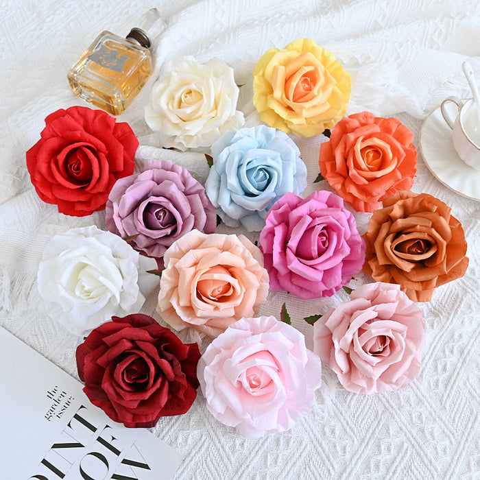 Bulk 7pcs Avalanche Rose Silk Flower Heads for DIY Crafts Wholesale