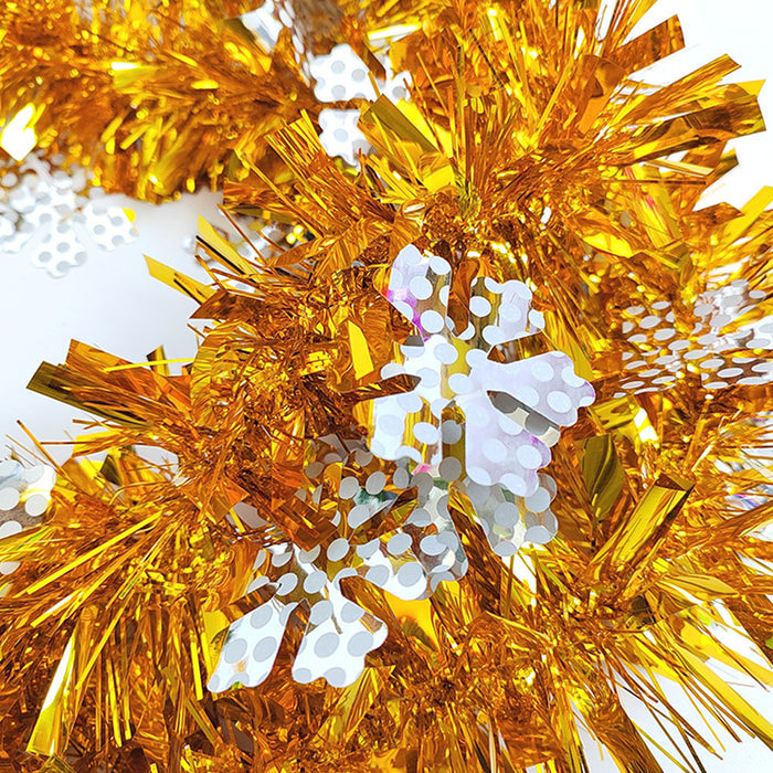 Bulk 7Pcs Christmas Tinsel Garland Snowflakes Artificial Holiday Tinsel Garland Wholesale