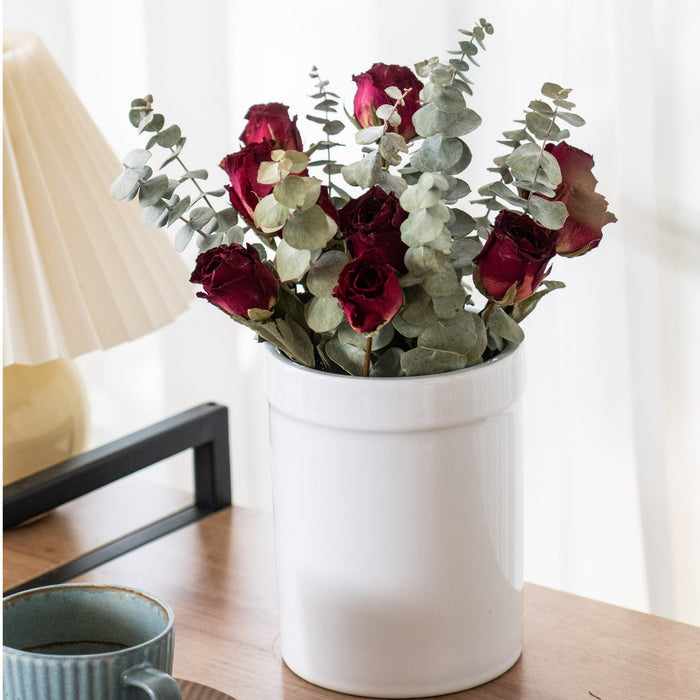 Bulk Exclusive 12" Dried Flowers Bouquet Rose Arrangement in Vase Wholesale