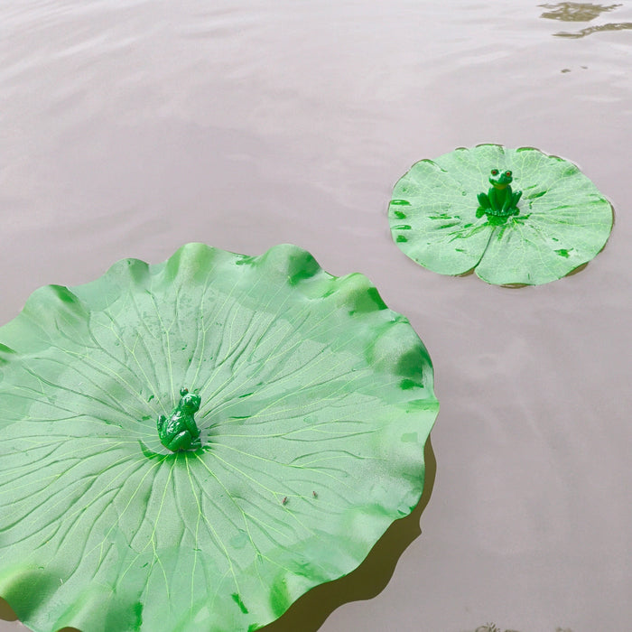 Bulk Exclusive 2Pcs Frog on Lily Pad Artificial Lily Leaf Pads for Ponds Wholesale
