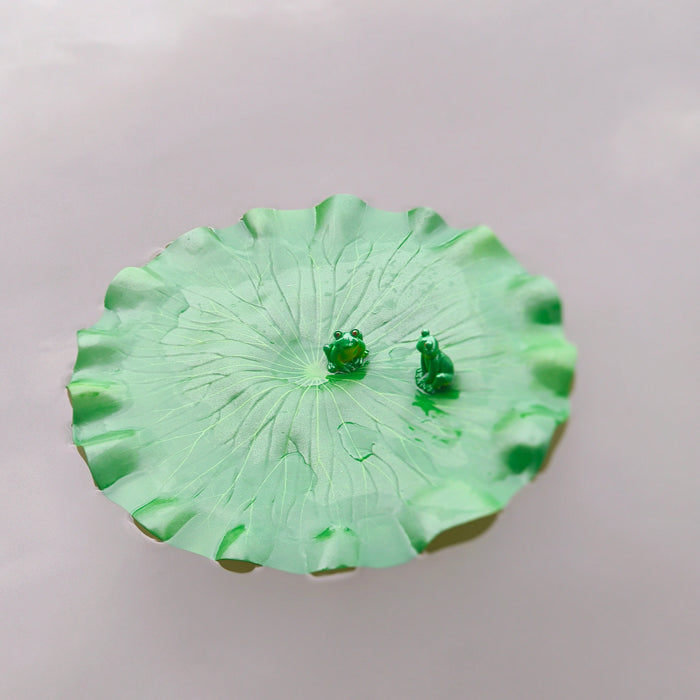 Bulk Exclusive 2Pcs Frog on Lily Pad Artificial Lily Leaf Pads for Ponds Wholesale