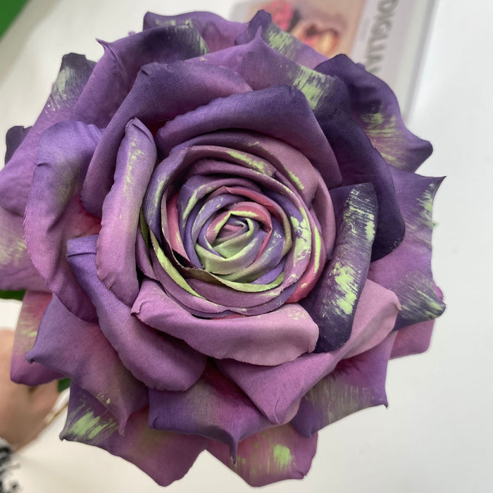 Bulk Exclusive 40Pcs Retro 1970s Theme Teal Tea Rose Long Stems Silk Flowers Artificial Wholesale