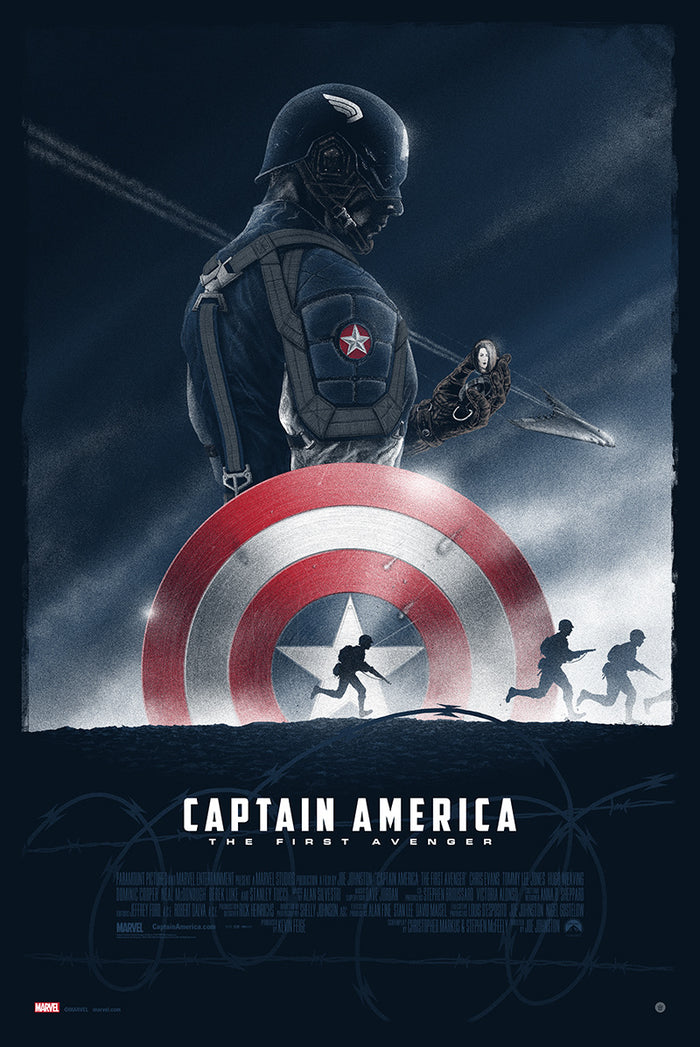 Captain America: The First Avenger by Marko Manev, 24" x 36" Screen Print