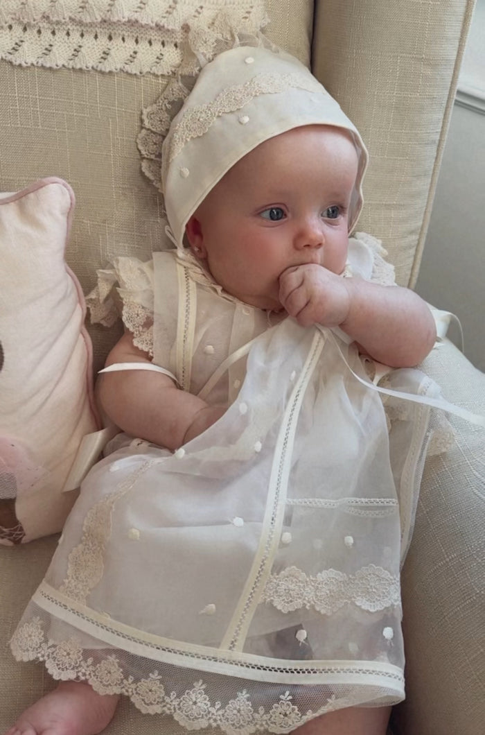 Carola Ivory 2-piece Handsmocked