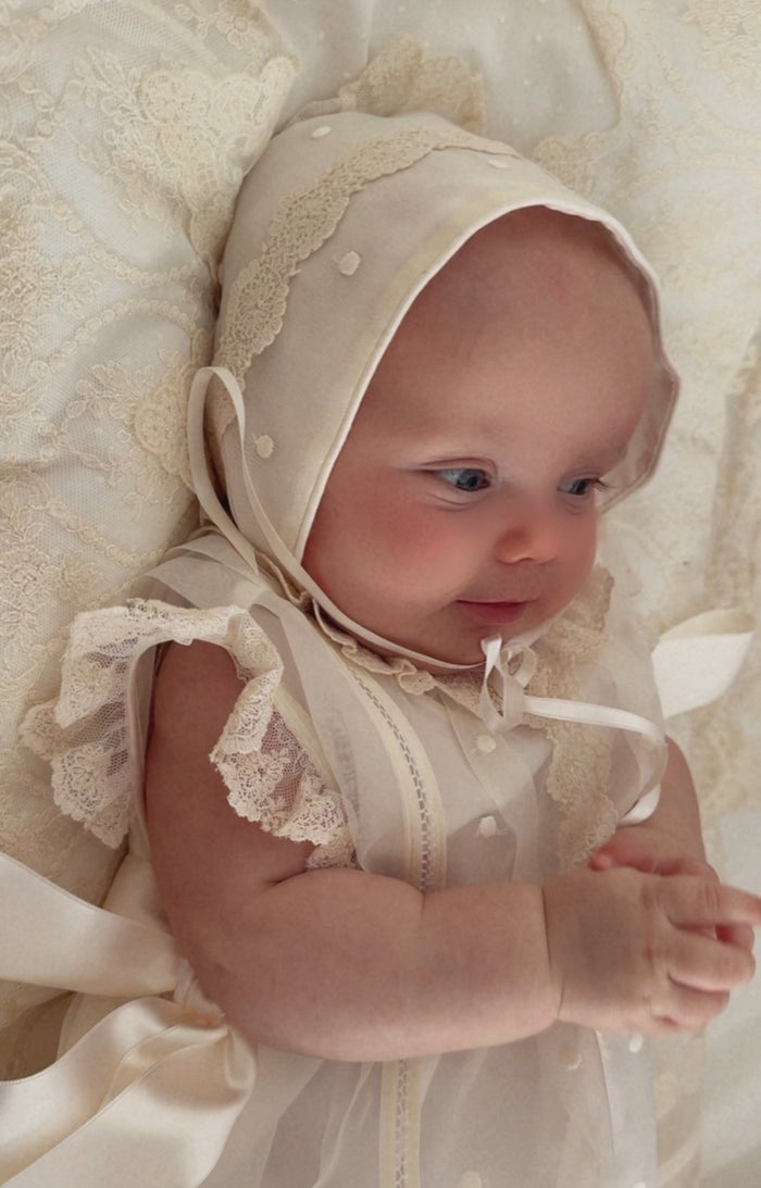 Carola Ivory 2-piece Handsmocked