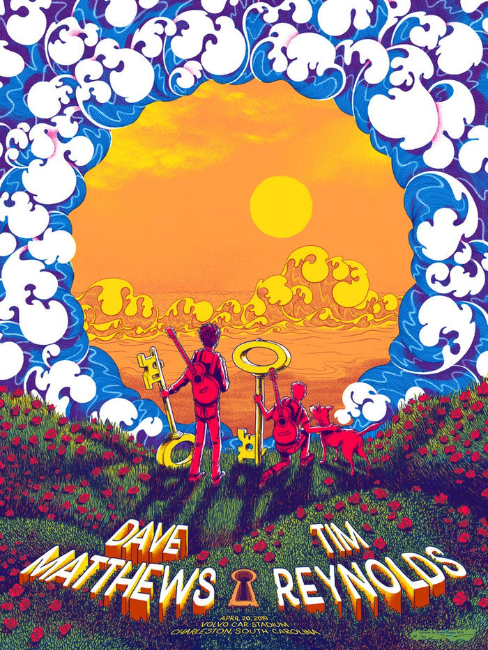 Dave Matthews Band Charleston 2019 by James Flames, 18" x 24" Screen Print