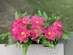 Exclusive Fuchsia Peony Maple Leaves Cemetery Flower Headstone Flower Saddle Wholesale