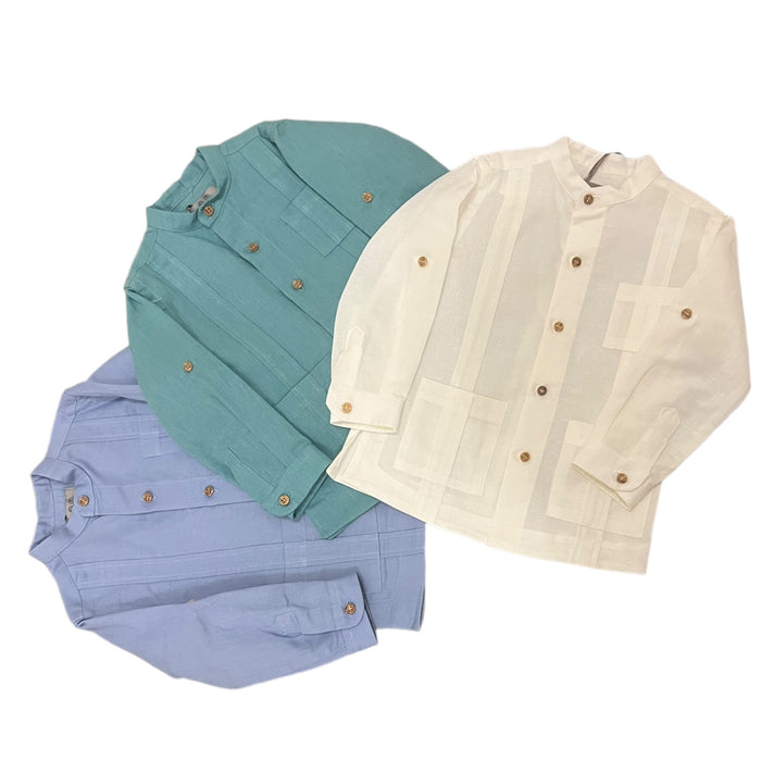 Guayabera Linen Boy Long Sleeve Shirt