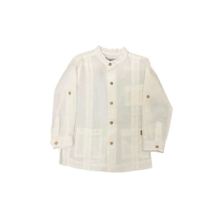 Guayabera Linen Boy Long Sleeve Shirt