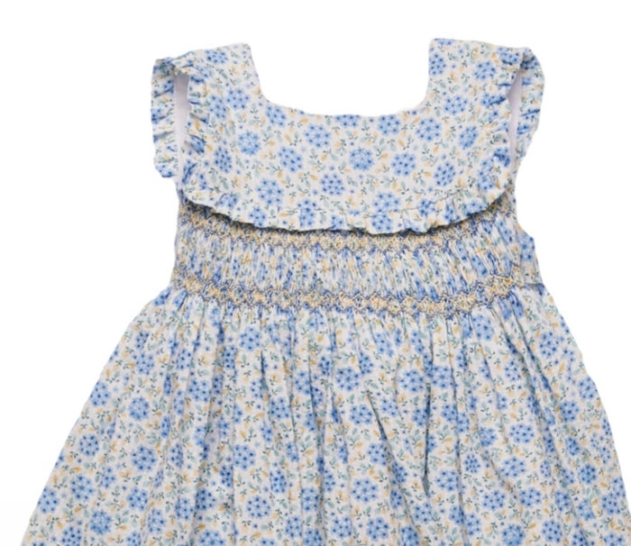 Hydrangeas Handsmocked Sleeveles Dress