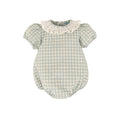 Melissa Sage Green/Aqua Gingham Romper