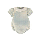 Melissa Sage Green/Aqua Gingham Romper