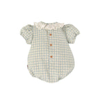 Melissa Sage Green/Aqua Gingham Romper