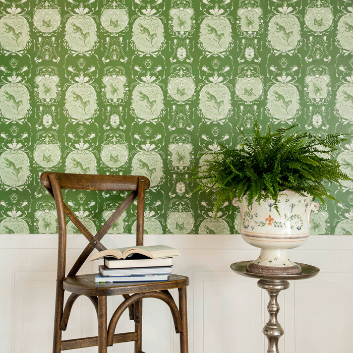 Moss Fable Toile Wallpaper