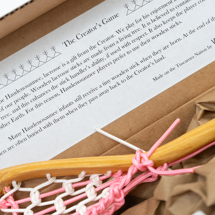 Pink Wooden Mini Lacrosse Stick