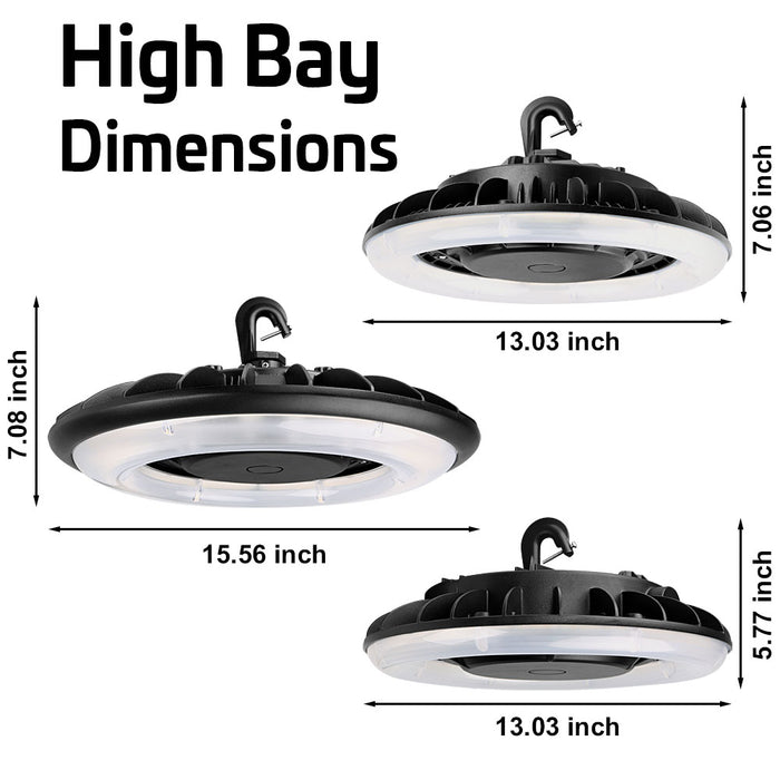 High bay dimensions Konlite Round Highbay