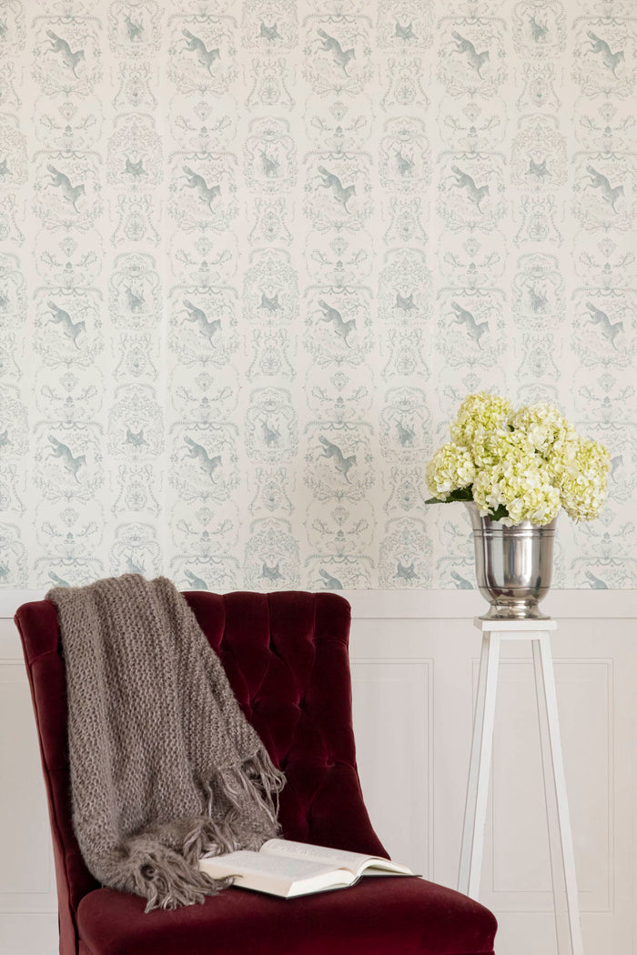 Slate Fable Toile Wallpaper