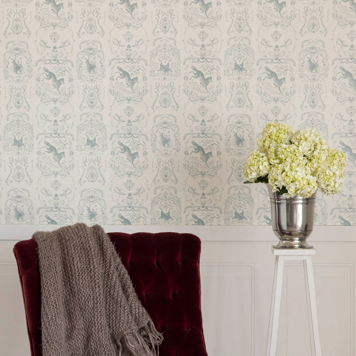 Slate Fable Toile Wallpaper
