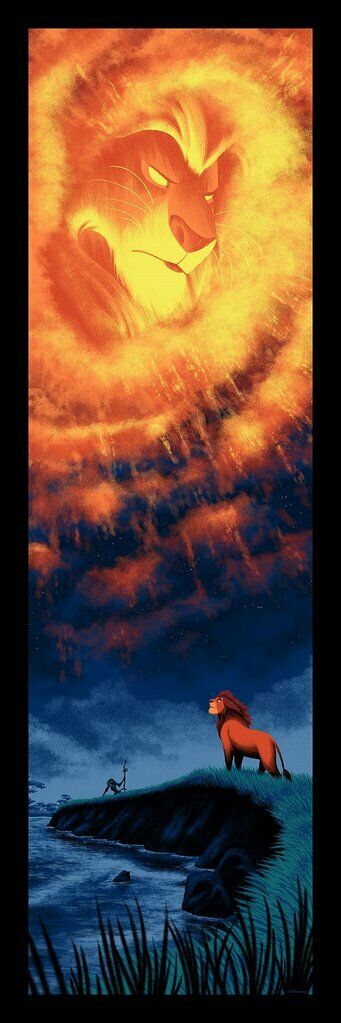 Lion King by Mark Englert, 12" x 36" Screen Print