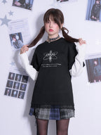 Transformation device 3D print layered-look long-sleeve top
