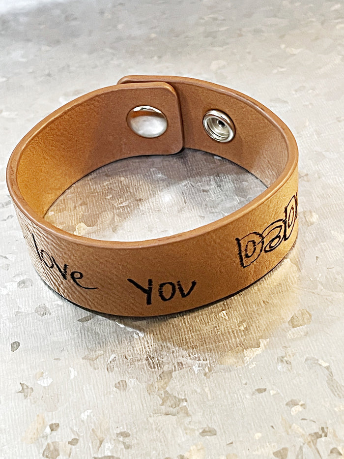 Wholesale | 1 pc | Leatherette Handwriting Cuff Bracelet