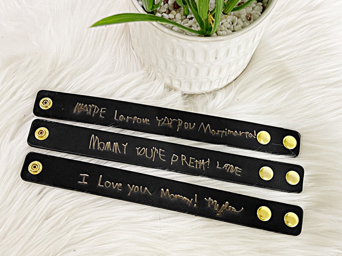 Wholesale | 1 pc | Leatherette Handwriting Cuff Bracelet