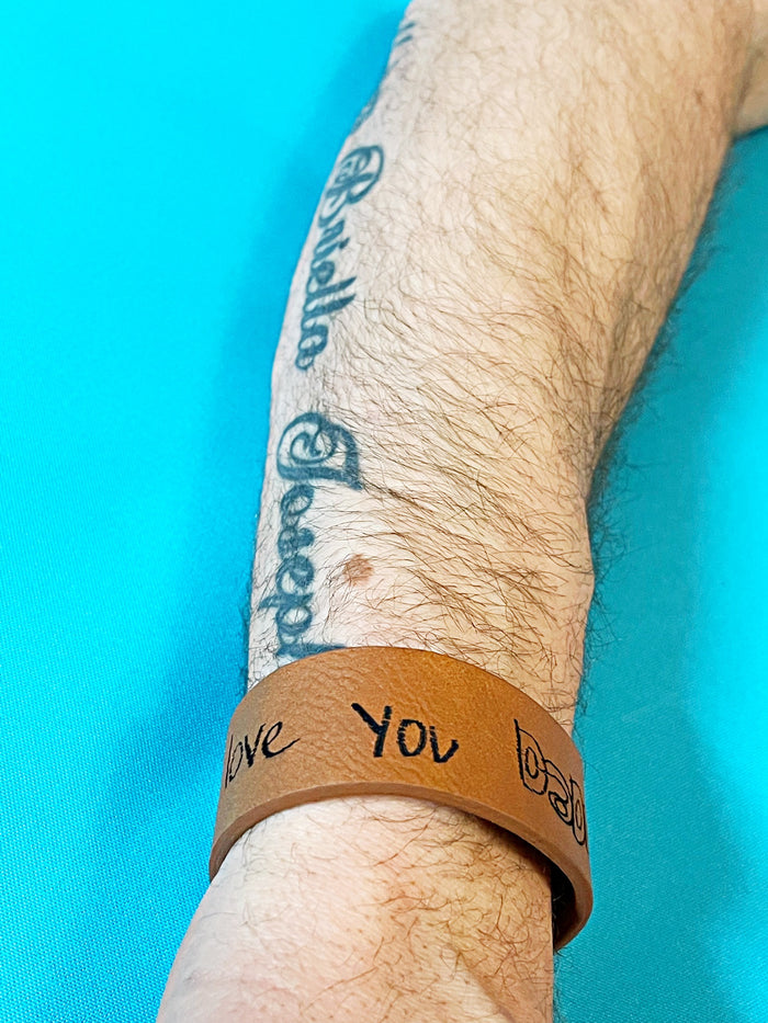 Wholesale | 1 pc | Leatherette Handwriting Cuff Bracelet