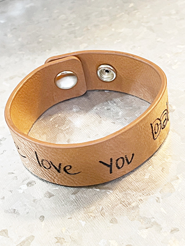 Wholesale | 1 pc | Leatherette Handwriting Cuff Bracelet