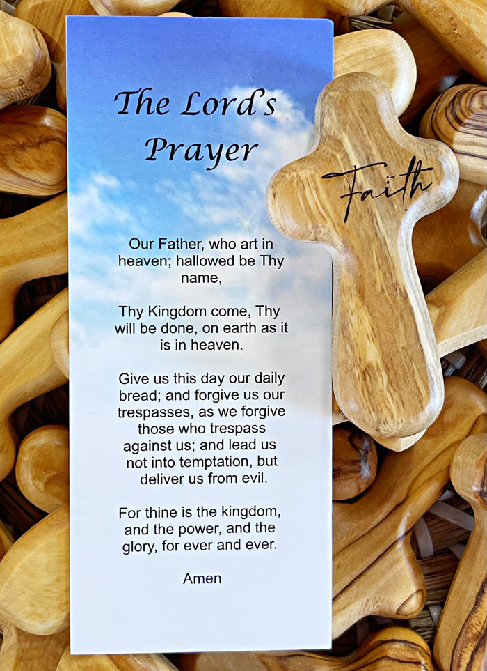 Wholesale | 5 packs| Holy Land Olive Wood Pocket Holy Cross Engraved - LICT *Wholesale*Retail*Mobile Boutique