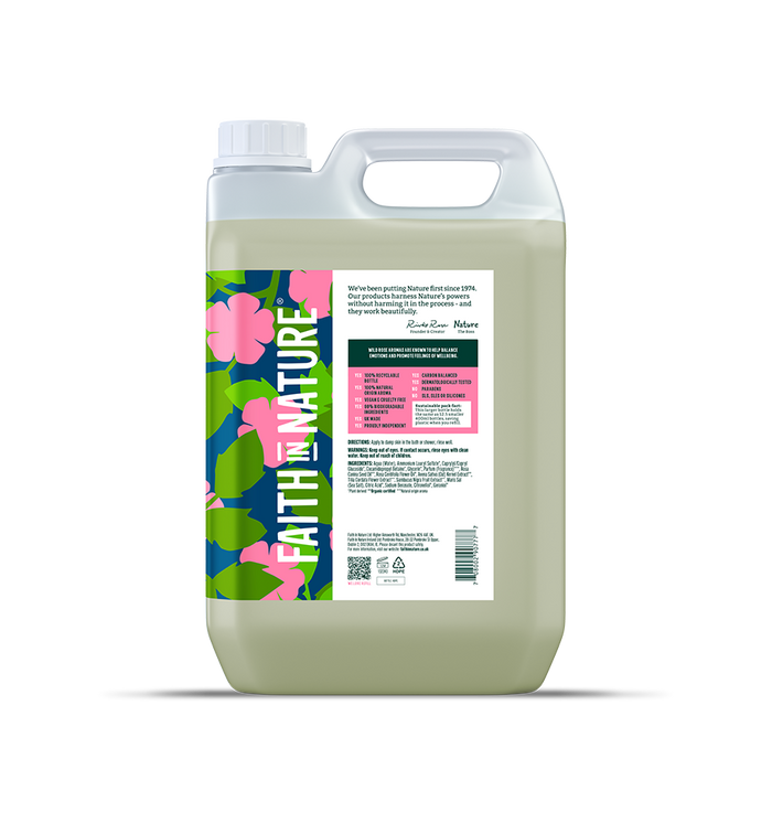 Faith In Nature 5L Wild Rose Refill Shower Gel
